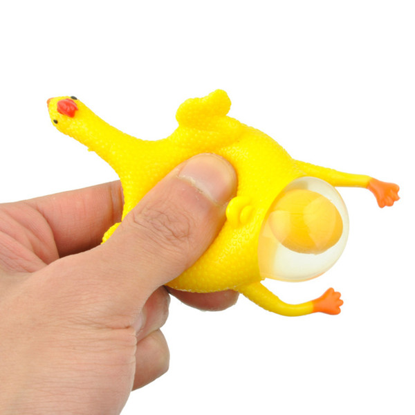 Laying Egg Hens Chicken Funny Relax Toys With Ring - Yellow