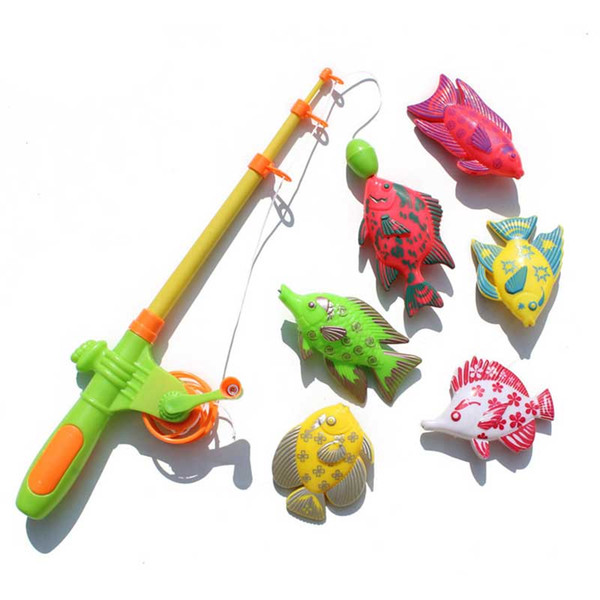 Magnetic Fishing Toy Outdoor Indoor Fun Game Fish Toy Gift for Baby/Kids Random Color 7PCS/1 Set