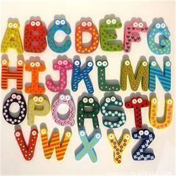 Learning Toys Fridge Magnet Child Colorful 26 Letters Shape Learning Toys Wooden Magnetic Toddler Children Toys DHL Free