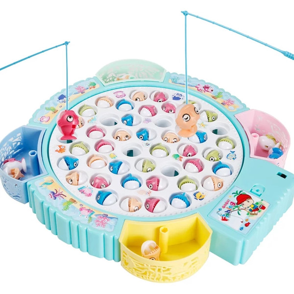 Children's electric magnetic fishing pool set toys baby puzzle men and women children 1-3-6 years old