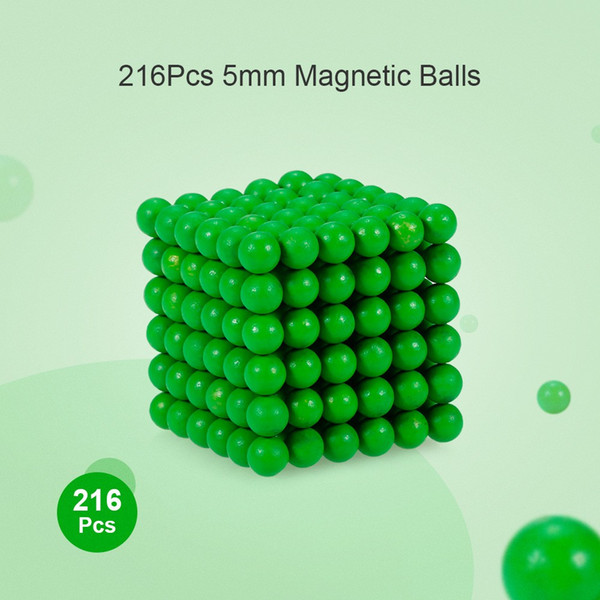 216Pcs 5mm Magnetic Balls Puzzle with Luminous Effect Magic Iron Puzzle Cube Intelligence Development and Stress Relief Toy