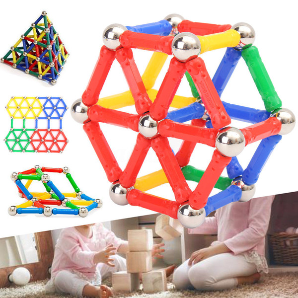 103pcs Magnet Bar & Metal ball Building Blocks toy Set Kids Children Educational Toy Gift Kids Children Gifts 3D Magnetic toy FFA182