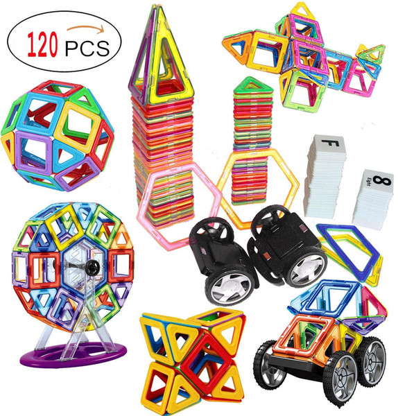 New 120 Piece Magnetic Tiles magnetic Building Blocks Toys for Kids