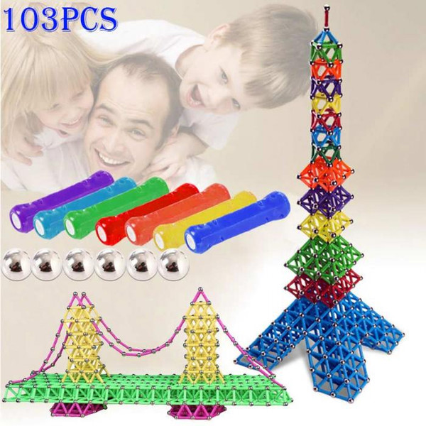 103pcs Magnetic Toys Sticks Building Blocks Set Kids Educational Toys For Children Magnets Christmas Gift