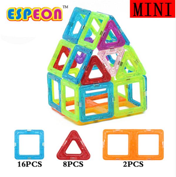 26Pcs Mini Magnetic Designer Building Blocks Kids Models Building Toys Technic Plastic DIY Enlighten Bricks Children Magnet Game