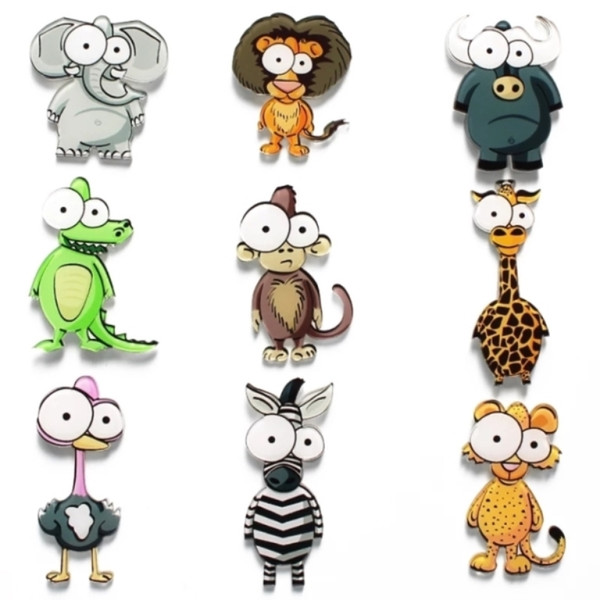 Cartoon cute interesting three-dimensional magnetic animal refrigerator stickers and magnetic stickers creative magnet magnet magnetic buckl