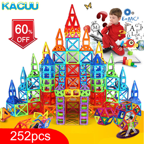 124-252pcs Mini Magnetic Designer Construction Set Plastic Educational Toys model building Kids Boys Girls Christmas Gift