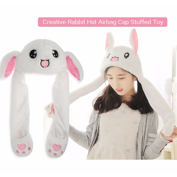 Creative Rabbit Hat Airbag Cap Stuffed Toy With Movable Ear Gags & Practical Jokes Birthday Creative Gift