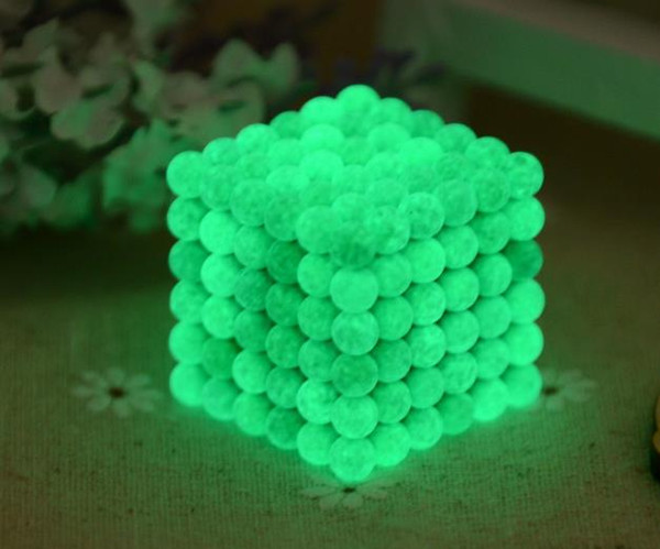 hot 5mm Luminous Cube Magnetic Balls Fidget Spinner Alloy Whirlwind Anti Stress Toys Puzzle Magnet Block Cubo Magico ADHD Decompression a441