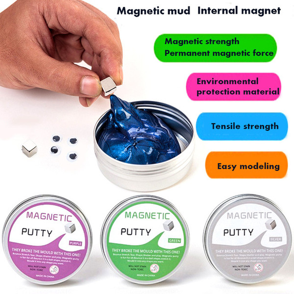 DIY Thinking Putty Intelligent Creative Hand Gum Slime Malleble Fimo FUN Magnetic dough Modeling gifts Novelty Toys Rubber Plasticine Muds