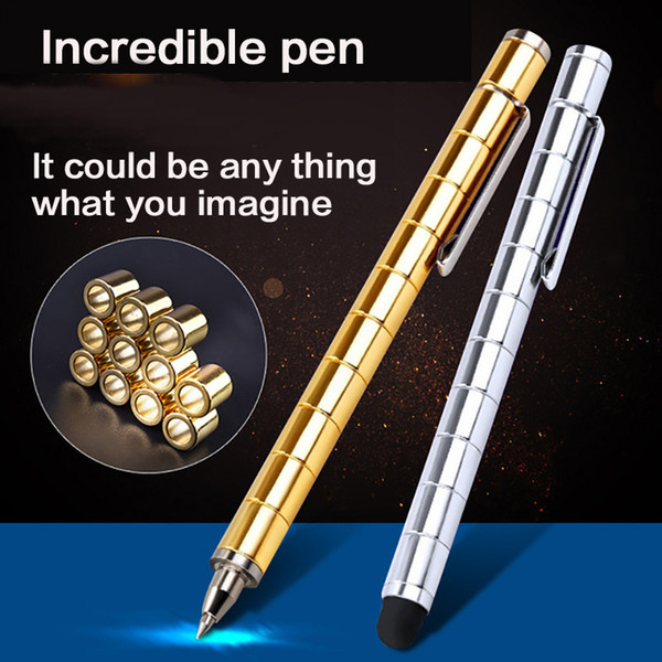 Magnetic Metal pen Cute Gel Ink Pen Creative Office Stationery Polar Capacitor Magnet Writing Supplies Gel Pen Promotional Gift