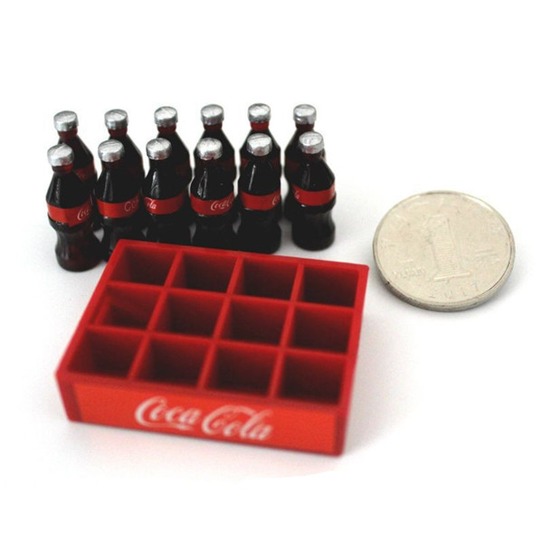 1:10 Scene Decorative A Basket Cola Model Classic Miniature Shokugan Doll House Accessories Simulation Coke Bottle Box 6 9mn WW