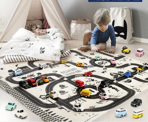 130*100 Increased Map of Children's Traffic Parking Lots Car carry-on game mat Children's Traffic Rules Cultivate Game Toys