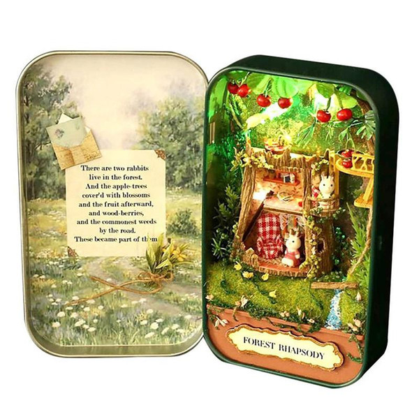 Dollhouse Miniature Box Theatre Idea Gift Box Theater Handmade Theme Creative DIY Cute Room Art Handicraft Gifts for Girl's Birthday