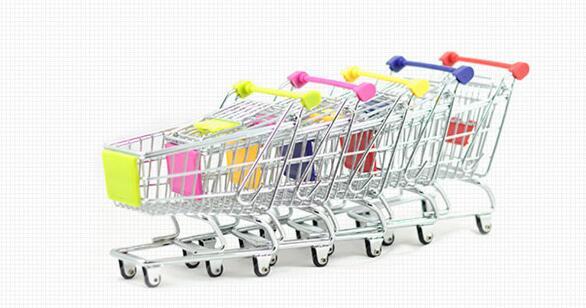 170pcs Fashion Mini Supermarket Hand Trolleys Mini Shopping Cart Desktop Decoration Storage Phone Holder Baby Toy New