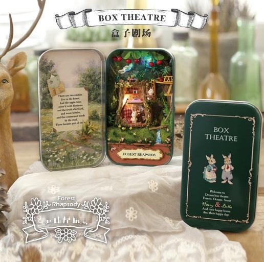 Dollhouse Miniature Box Theatre Idea Gift Box Theater Handmade Theme Creative DIY Cute Room Art Handicraft Gifts for Girl\'s Birthday