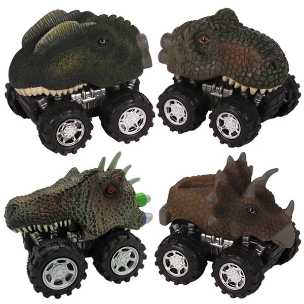 Dinosaur Cars-Pull Back Dinosaur Vehicle Set Big Tire Wheel Vehicles Car Toy-Mini Pull Back Animal Car Toy for Boys Girls