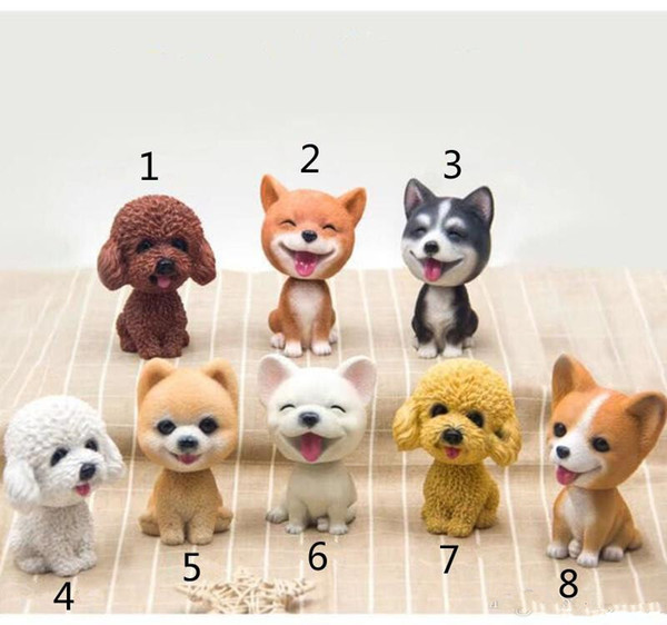 Nodding Dog Car Shake Head Dog Dolls Dashboard Car Decoration Accessories Auto Shaking Head Toy for Automobile Decor Car-styling K0204