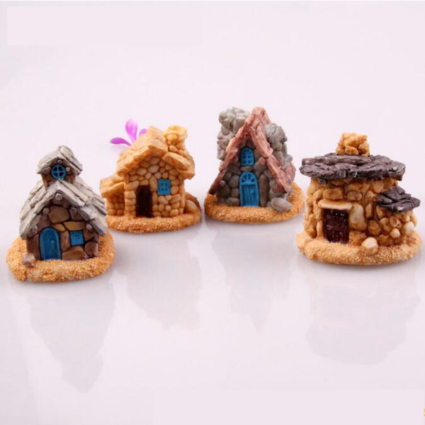 Hot selling Micro landscape furnishings mini stone house resin DIY landscaping tools multi - meat flowerpot toys wholesalecolour random