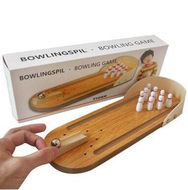 Wooden Mini Bowling Table Games Miniatures Bowling Toys Children's Ball Game Toys Funny Family Games Good Quality Free Shipping