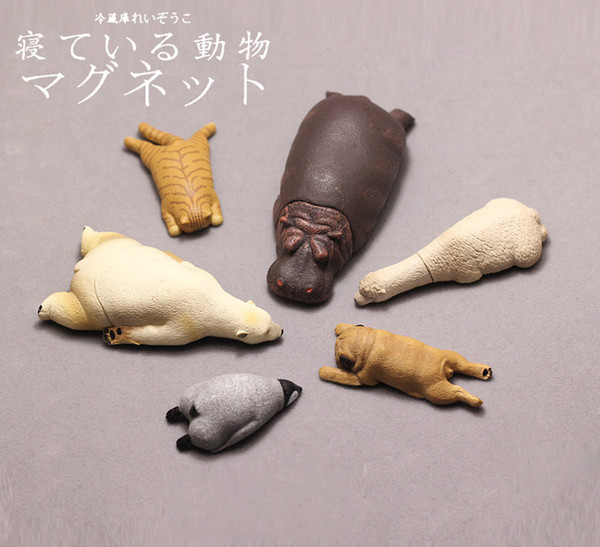 Sleeping animals figures Hippo/Polar Bear/Dog/Cat/Alpaca/Penguin kids gifts PVC Education Toys plastic figure simulation toys,free shipping