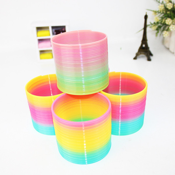 Classic Plastic Flowtoy For Kid Arm Slinky Bracelet Magic Flow Ring Bangle Hoop Decompression Toy Rainbow Circle Elastic flow rings