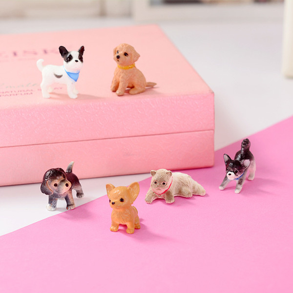 Hot selling PVC model simulation animal 3D cat and dog ornaments Mini Doll Toys