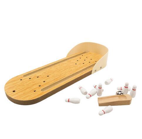 3pcs/lot Adult Chlidren Mini Indoor Desktop Games Wooden Bowling Table Grounder For Play Games Party Fun Kids Bowling Toys Board Games