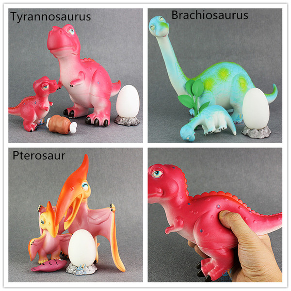 Cute Soft plastic Dinosaur toys set mother and baby dinosaur models 15-17cm 3 styles toys Kids gifts tyrannosaurus Triceratops animals model