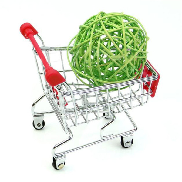 Metal Mini Pretend Play Supermarket Handcart Shopping Utility Cart Mode Storage car Desk brinquedos de menina miniaturas