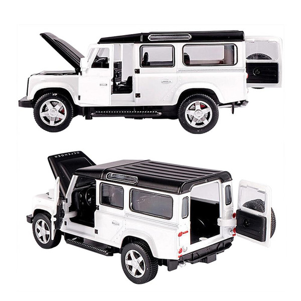 1/32 Land Rover Defender Alloy Model Car Acousto-optic Pull-back Car Toy free shipping