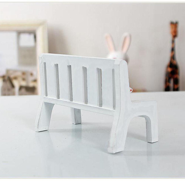 New Fasion Cute Dollhouse Miniatures Wooden Garden Outdoor Chair Seat Bench Accessories Furniture Park