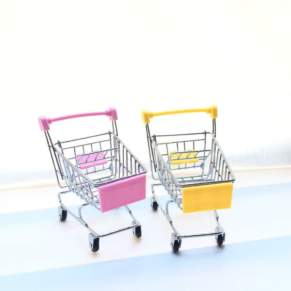 Mini cart craft ornaments small supermarket trolley metal model egg claw toy