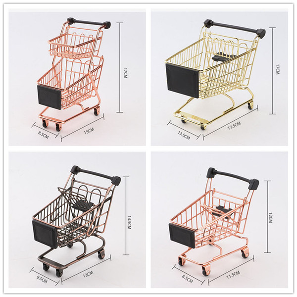 Ins hot Mini Shopping Cart Kids play house Game Props Supermarket Cart Handcart Trolley Toys storage Folding Shopping Cart Children Novelty