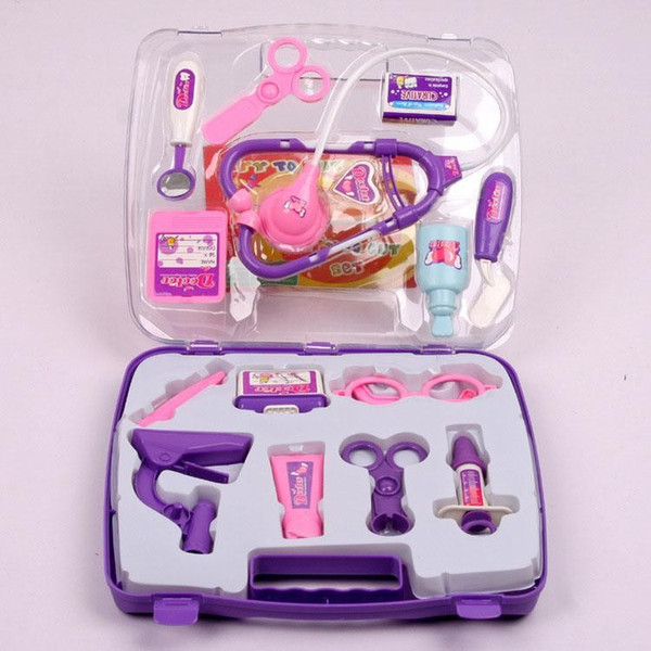 [TOP] Play house toy 14pcs/set Child Kids Simulation Doctor Play Set Nurse Medicine plastic toolkit Box Pretend Play game gift