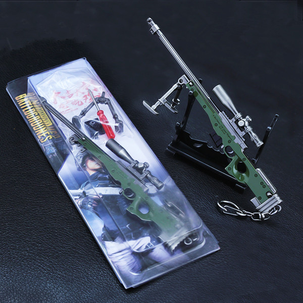 [TOP] WWII 17.5 cm Weapon Model 1/6 Scale Rifle Sniper Gun Model Toys PUBG AWM gun alloy model Men game Key chain keychain gift