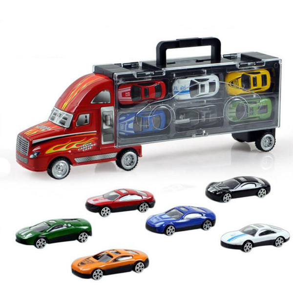 Alloy Toy Car Suit Children Model Container Car Simulation Car Toy 12 Alloy Boy Toy Wholesale