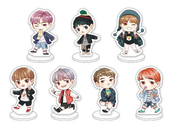 14pcs/lot bts member cartoon standee/ minatures toy free shipping