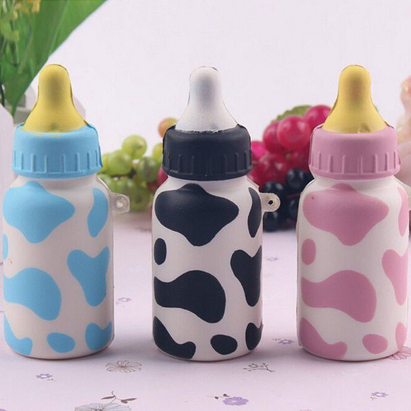 wholesale Jumbo Squishy Slow Rising Baby Feeding Milk Bottle Cute Fun Kawaii Kids Toys Present Phone Key Straps Charms Random 