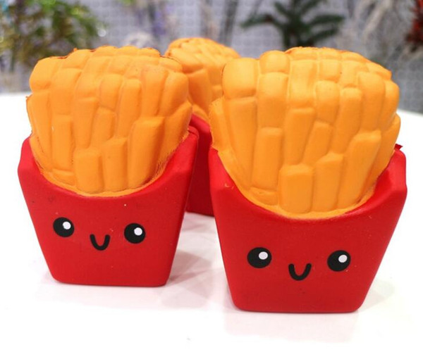 Hot Squishy Strawberry and Heart-shaped cake Kawaii Cream Cake Mango Yellow Rosy Blue Kids New Year French fries Toy Decompression toys