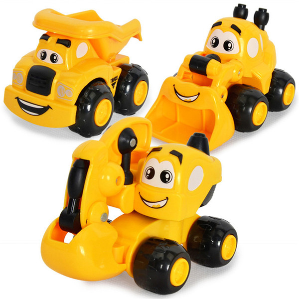 1pc Baby Boys Small Toy Cars Cartoon Children Diecasts Mini Truck Construction Vehicle Engine Alloy Model Car free shipping