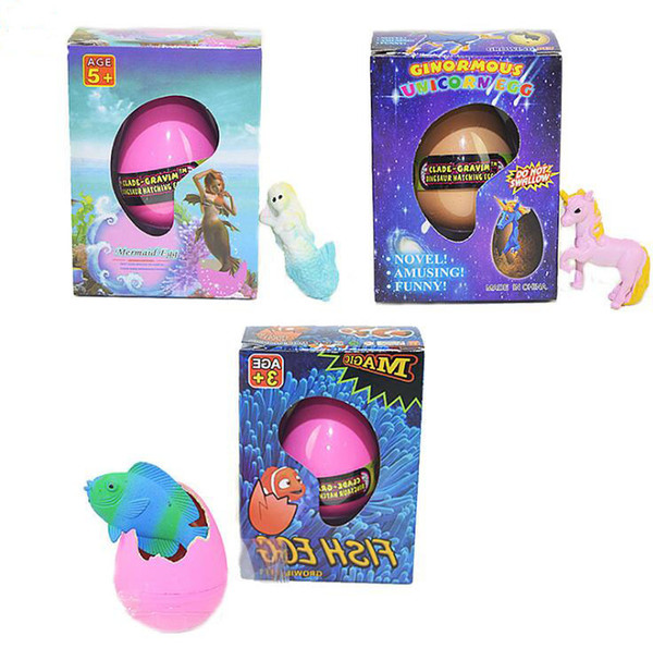 EVA test passed unicorn mermaid and tropical fish Easter egg novelty bubble kid toy small gift with retail package