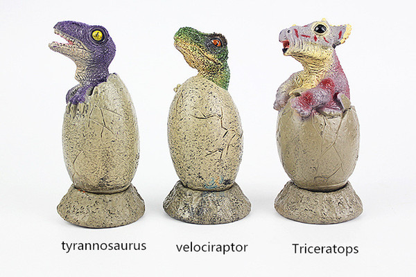 Cute Colorful PVC Dinosaur egg models 11cm 3 styles toys Kids gifts velociraptor tyrannosaurus Triceratops animals model toys