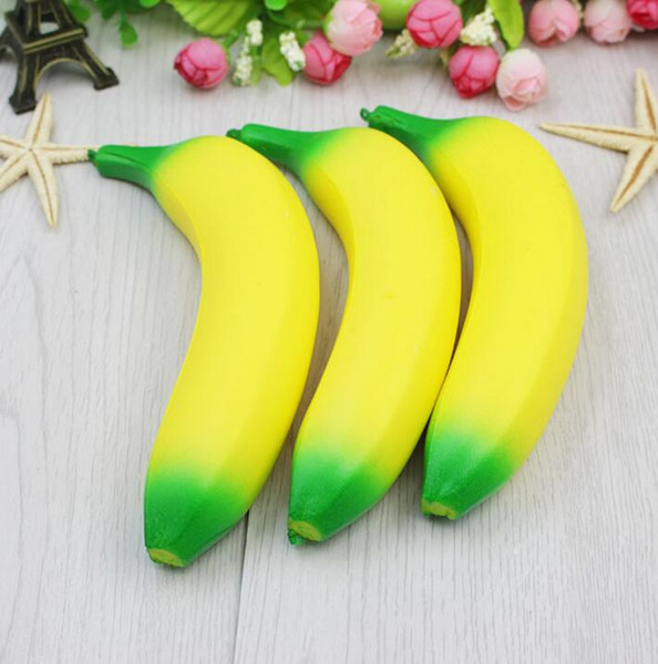 The cute Banana Squishy Slow Rising Xmas Decoration Cute Jumbo Simulate Phone Straps Pendant Squeeze Stress Stretch Bread Kids Toy Gift