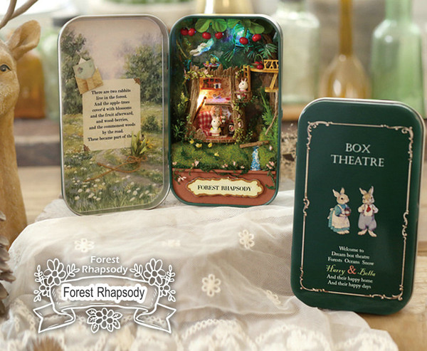 Dollhouse Miniature Box Theatre Idea Gift Box Theater Handmade Theme Creative DIY Cute Room Art Handcraft Gifts for Girl's Birthday