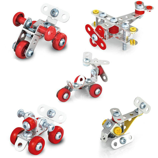 3D Assembly Metal Engineering Vehicles Model Kits Toy Car ATV Motorcycle Helicopter 4WD Car Building Puzzles Construction Toys Play Set