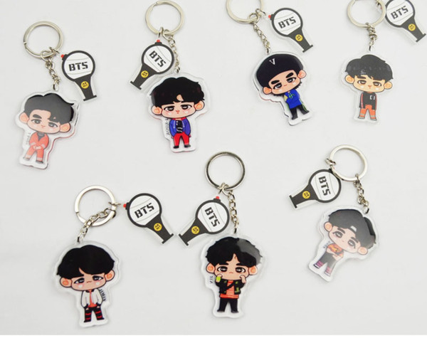 28pcs/lot bts member cartoon standee/ keychain free shipping