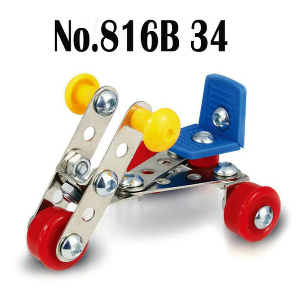 3D Assembly Metal Engineering Vehicles Model Kits Toy Car F1 Windmill Airplane Motorcycle Rocking Chair Building Construction Play Set