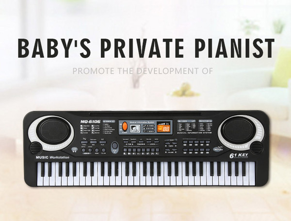 Children's electronic piano with microphone toys multi-function 61 keys electronic keyboard baby novelty musical Instruments toys
