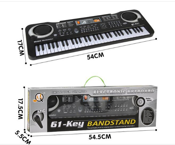 1pc/ Multifunction 61 keys Early Education Music Electronic Keyboard With Mikephone Kid Piano Organ Record Playback with Retail pack